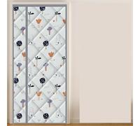 Tende divisoria for isolamento termico domestico e dal freddo da appendere alla porta in cotone invernale magnetica autoassorbente(F,80x210cm)