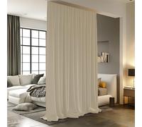 Tende divisorie oscuranti, tende da soffitto con ganci, riduzione del rumore, tenda per la privacy per parete, 4,6 m di larghezza x 2,4 m di altezza, color crema beige, 1 pannello