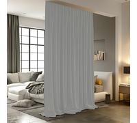 Tende divisorie per asta da soffitto, tende oscuranti da soffitto con ganci, riduzione del rumore, tenda per la privacy per montaggio a parete a soffitto, 2,5 m di larghezza x 2,1 m di altezza,