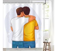 Tende Doccia 3D Antimuffa 100x200 Omosessualità Tende per Vasca Tessuto in Impermeabile Coppia Tendina Doccia Bagno Lavabile A/7883