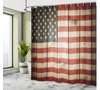 Tende Doccia Antimuffa 180x180 Bandiera Americana Tende per Vasca Tessuto in Impermeabile Bandiera di Legno Astratta Tendina Doccia Bagno Lavabile A/5