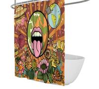 Tende doccia bocca floreale graffiti hippie rétro 150 x 200 cm