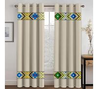 Tende etiopi eritree, set da 2 pezzi, tende fini per finestre per soggiorno e camera da letto, stile Saba, eleganti decorazioni per la casa, 100 x 164 cm