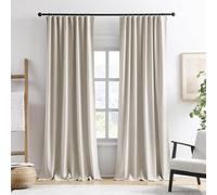 Tende extra larghe, lunghe 248 cm, 2 pannelli, dal pavimento al soffitto, stile bohémien, per finestre con riduzione del rumore, sistema di binario in iuta per ville di campagna, fettuccia con ganci