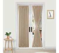 Tende francesi tende blackout isolate per porte della finestra di vetro per porte da cucina e patio per una maggiore privacy, tra cui 1 tenda con legami(Beige,25W x 72L inch (1 Panels))
