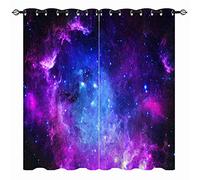 Tende galattiche YUANZU - spazio luce blu nebulosa universo stampa motivo occhiello Blackout camera oscura disegni finestra per bambini ragazzi ragazze camera da letto 2 pannelli W117cm x D183cm