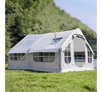 Tende Gonfiabili per Il Campeggio, Tela 6 a 8 Persone, Tenda Gonfiabile Impermeabile Oxford Di Facile Montaggio Con Stufa, Porte E Finestre Della Maglia, Grandi Tende D'aria Famiglia Di 4 Stagioni