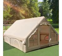 Tende Gonfiabili per Il Campeggio, Tende Glamping Gonfiabili con Pompa A Mano, Facile da Installare 4 Stagioni Impermeabile Antivento All'aperto Tende d'Aria per Esterni, 2 Porte E 4 Finest