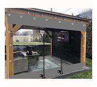 Tende impermeabili della tela cerata del PVC, tela cerata trasparente all'aperto con la cerniera, divisorio resistente alle intemperie per pergola, patio e portico, dimensione personalizzabile