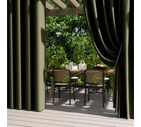 Tende impermeabili per esterni, 2 pannelli, resistenti alle intemperie, per la privacy, per gazebo, pergola, portico e soggiorno, blocco UV e protezione dalla luce solare (verde scuro, 140 x 260 cm)