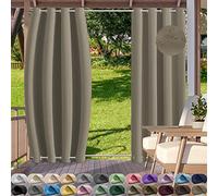 Tende impermeabili per esterni con doppio occhiello superiore e inferiore, tende oscuranti per la privacy, per gazebo, giardino, balcone, pergola, patio, 150 cm di larghezza x 230 cm di profondità