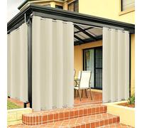 Tende impermeabili per esterni con occhielli, tendine per la privacy, per gazebo, dimensioni personalizzate, beige, 1 pezzo, 213 x 305 cm, resistenti alle intemperie.