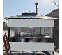 Tende impermeabili per esterni, in PVC trasparente, resistenti, con occhielli, per pergola, veranda, gazebo, pannelli laterali trasparenti, 1,2 x 2 m
