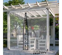 Tende impermeabili trasparenti per esterni, con cerniera, in PVC resistente, per pergolati, portici, gazebi, 3,5 x 2,5 m, resistenti alle intemperie, anti-UV, di facile installazione