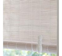 Tende in bambù Bianca Tenda a Rullo in bambù Tapparella Avvolgibile Bamboo,Filtraggio della Luce Schermata Privacy per Soggiorno Camera da Letto Ufficio,Taglia Personalizzabile (120x260cm/47x102in)