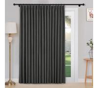 Tende in ciniglia extra larghe 100% oscuranti termicamente isolate per porte scorrevoli del patio e camere da letto, 254 x 213 cm, tende plissettate in grigio fumo, 1 pannello con fermatenda
