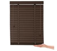 Tende in legno color caffè da 50 mm, 220 cm di altezza x 160 cm di larghezza, oscuranti, per interni, protezione dal sole e dalla privacy, tende veneziane orizzontali per finestre e porte varie