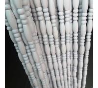 Tende in legno con perline da appendere, per decorare la casa retrò, divisori, zanzariere, perfette per camera da letto, soggiorno, balcone, cucina, porta, bianco, 90 x 245 cm (45 fili)