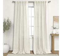 Tende in lino da 330 cm per soggiorno, extra lunghe, set di 2 pannelli, stile bohémien, in tessuto a goccia di lino, semi velate, filtrano la luce, grandi tende per finestre per camera familiare,