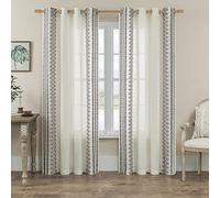 Tende in lino naturale semitrasparenti, lunghe 241 cm, 2 pannelli, con occhielli, per soggiorno, camera da letto e sala da pranzo, filtrano la luce, per la tua privacy, lunghe al pavimento, 132 x 41cm