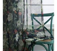 Tende In Lino Texture Floreale Stampata Pannello A Volo Rod Pocket