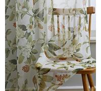 Tende In Lino Texture Floreale Stampata Pannello A Volo Rod Pocket