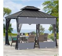 Tende in Tela Cerata Trasparenti Esterni, Pannelli Laterali in Teloni Chiare Pvc, Telone Impermeabile 420g/m² Per Gazebo Giardini Garage, Coperture Antipioggia, Con Cerniera