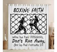 Tende Incontro Di Boxe Oscuranti per Interni per Camera da Letto con Occhielli, Tenda Termica Isolante Oscurante Gli Sport Stampa in 3D Tende Adulto Moderne per Soggiorno 2 Pezzi 110x215 cm