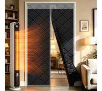 Tende Isolante Termico per Porta Copertura Chiusura Automatica Magnetica | Coperta Anti Freddo Impermeabile per Cucina e Casa(Black,200x260cm=79"x102")