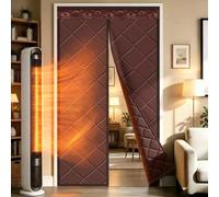 Tende Isolante Termico per Porta Copertura Chiusura Automatica Magnetica | Coperta Anti Freddo Impermeabile per Cucina e Casa(Brown,230x260cm=90"x102")