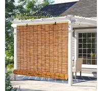 tende isolanti, Tende a rullo in bambù oscuranti for interni ed esterni, dimensioni multiple(W 160cm x H 220cm)