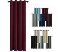 Tende isolate termicamente rosse, insonorizzate, in tessuto oscurante, lavabile, decorazione per la stanza, 180 x 260 cm, per camera da letto, privacy ed efficienza energetica
