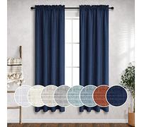 Tende larghe 96 cm e lunghe 160 cm, per camera da letto, 2 pannelli, con tasca per asta, filtraggio della luce, semi velate, per finestre piccole e strette, per finestre del soggiorno, indaco