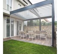 Tende laterali trasparenti impermeabili, copertura per pergola, veranda, patio, posto auto coperto, con occhielli, 200 x 400 cm, protezione resistente alle intemperie