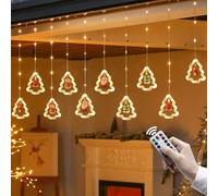 Tende Luminosa Natale Con Telecomando, 3 M Luci Natale Impermeabili, Christmas Lights Decorazioni Natalizie Per Interno, Esterno, Giardino