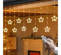 Tende Luminosa Natale Con Telecomando, 3 M Luci Natale Impermeabili, Christmas Lights Decorazioni Natalizie Per Interno, Esterno, Giardino