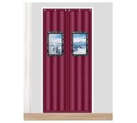 Tende magnetica isolante for porta - Tende termica invernale resistente for casa e negozio, mantiene al caldo, blocca le correnti d'aria, riduce il rumore(Red,60x200cm)