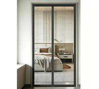tende magnetiche estive, Fly Screen Balcony Door Multicolor Multiple Sizes Self-Closing No-Drill(Black,95x200cm)