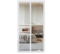tende magnetiche estive, Fly Screen Balcony Door Multicolor Multiple Sizes Self-Closing No-Drill(White,110x200cm)