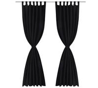 Tende Micro-Raso Nere 2 pezzi con Occhielli 140 x 175 cm