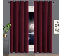 Tende moderne in lino, 160 x 240 cm, isolamento termico e insonorizzate, per la decorazione della camera da letto, colore: rosso cremisi, lavabile, design elegante ed elegante