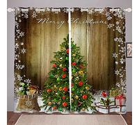 Tende natalizie per finestra per camera da letto, soggiorno, in pino di pino per bambini, ragazzi, ragazze, con scritta in inglese "Merry Christmas", per finestre magiche festività, W66 x L90