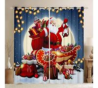 Tende natalizie per finestre di Babbo Natale per camera da letto soggiorno Natale felice anno nuovo decorazione tende da finestra per bambini ragazzi ragazze buon Natale trattamenti per finestre deco