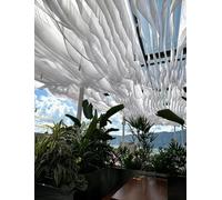 Tende ondulata for pergola, decorazione esterna, 10 pezzi | Tessuto leggero e fluido; ideale for terrazze e pergole; decorazione for matrimoni e spiagge;(Milk,45x900cm)