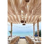 Tende ondulata for pergola, decorazione esterna, 10 pezzi | Tessuto leggero e fluido; ideale for terrazze e pergole; decorazione for matrimoni e spiagge;(Apricot,40x1000cm)