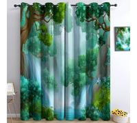 Tende Oscurante per finestre Foresta Tropicale Foresta Pluviale Giungla Tenda opache, Termica Isolante Riduzione Rumore Insonorizzata, per la cameretta bambini ragazze camera da letto 150L x 166A cm