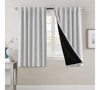 Tende oscuranti 100% a 2 pannelli, blocco della luce, isolamento termico, tende per camera da letto, soggiorno, tasca posteriore con passanti per asta, con fodera nera