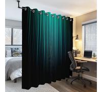Tende Oscuranti 110L x 215A cm 2 Pannelli con Anelli, Isolamento Termico e Isolamento Acustico Astratto Moderno Tecnologia Neon Strisce Tende Stampate Adatto per Camera da Letto e Soggiorno Verde
