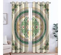 Tende oscuranti 183L x 214A cm, Tenda termiche per risparmio energetico e riduzione del rumore, design moderno ed elegante, camera da letto o porta, Retro Tappeto Classico Lussuoso Motivo Beige