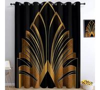 Tende Oscuranti 2 Pezzi Geometria Aurea L140 x A180 cm Tenda Oscurante Opache per Soggiorno Camera Da Letto, Tende Stampate per la Stanza dei Bambini